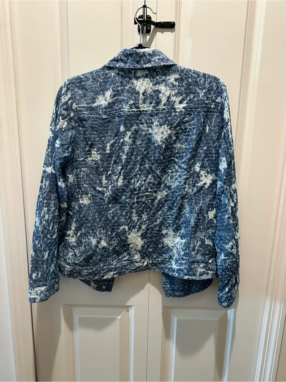 Chico's Blue Tie-Dye lightweight Denim Jacket